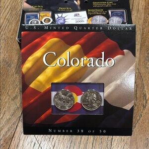 2006Colorado U.S. PD Minted Quarter Dollar Collector Set - Flag Artwork
